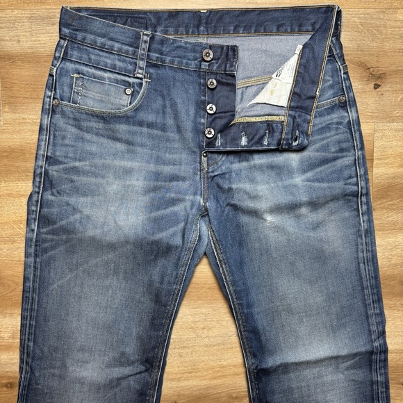 G Star RAW Jeans Men 33x36 Blue Radar Loose Fit Baggy Contrast Heel Bites Cotton - Picture 1 of 15